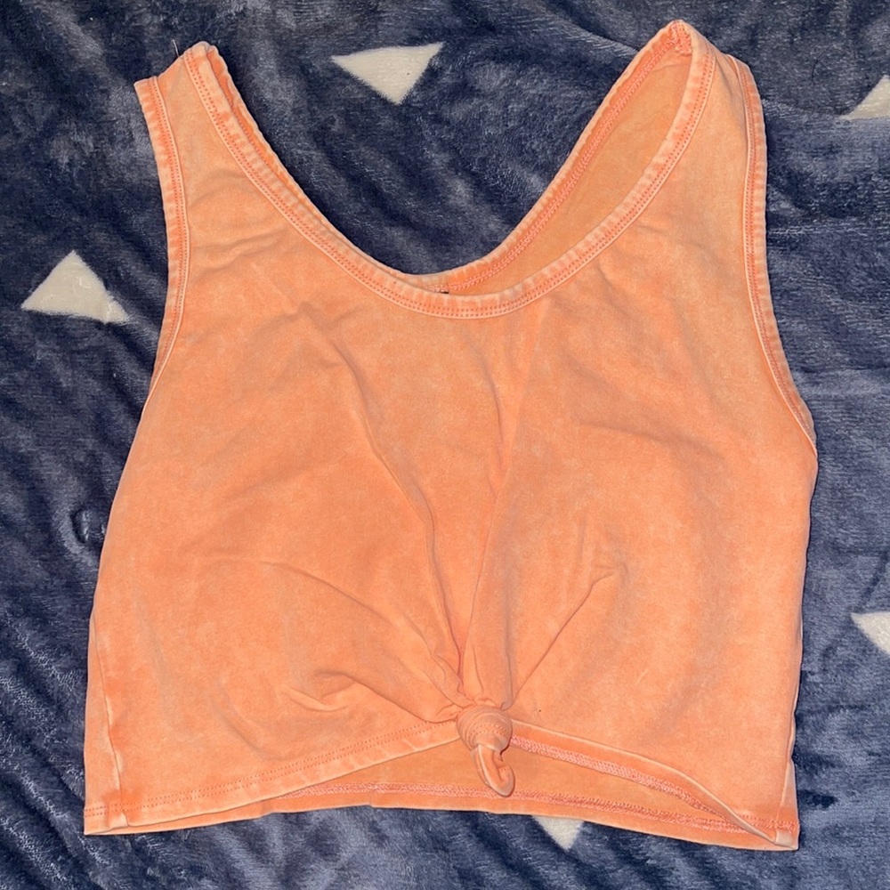 Orange tied crop top
